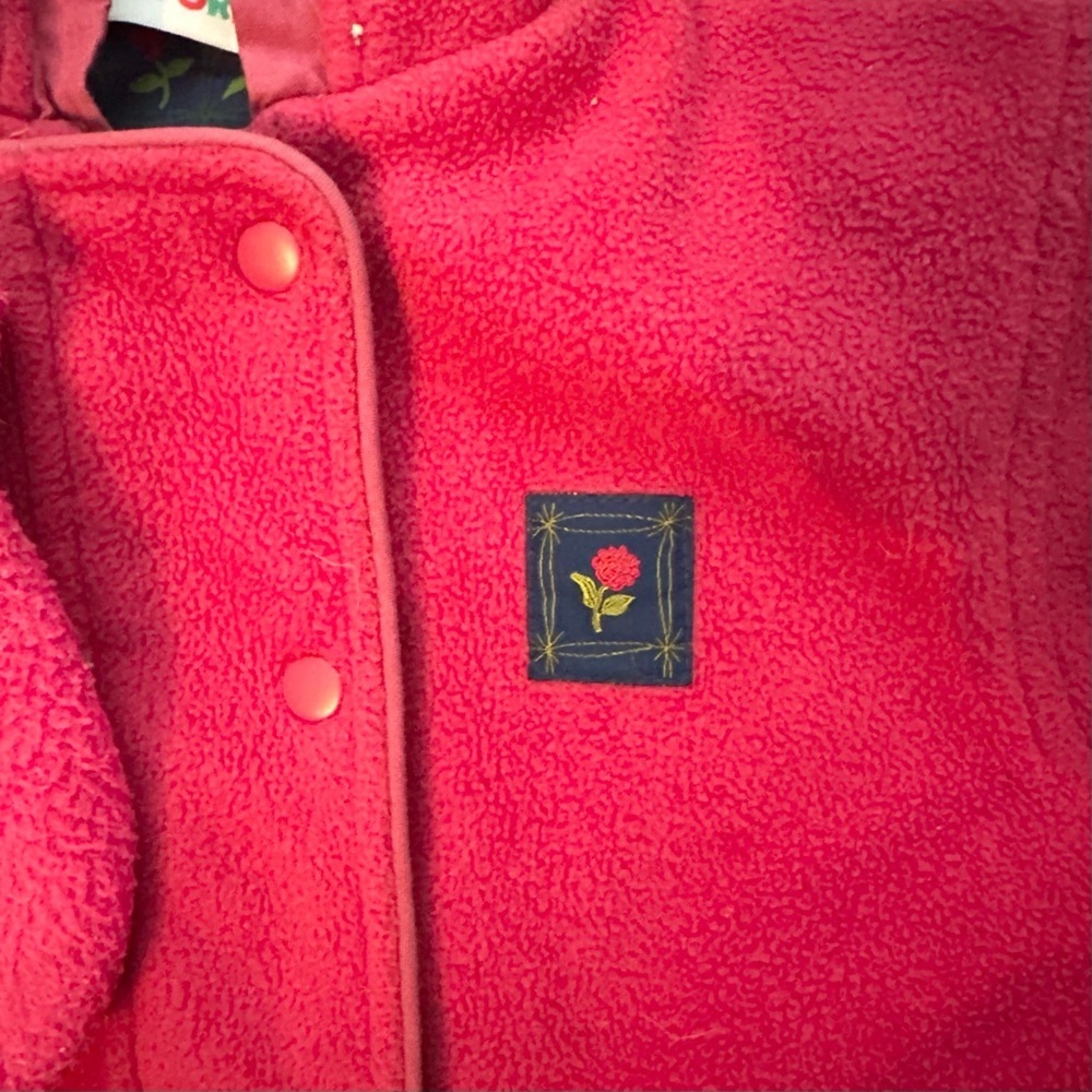 Vintage Gymboree 1998 Rainbow Tag Reversible Floral Blue/Pink Coat &Mittens 2-3T - Picture 8 of 12